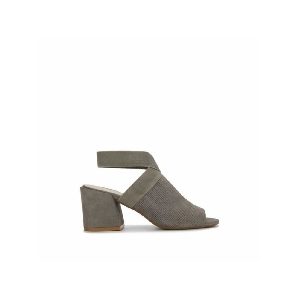 KENNETH COLE Womens Gray Heel Strap Peep Toe Leather Sling Back Sandals 10